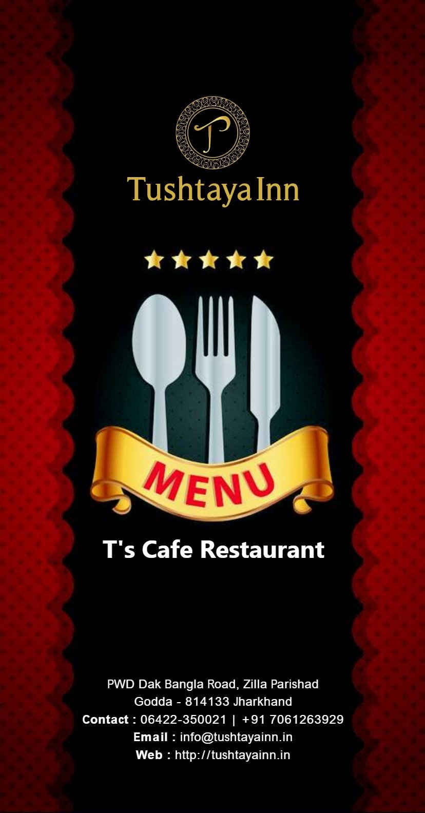 Tushtaya Inn, Order Menu